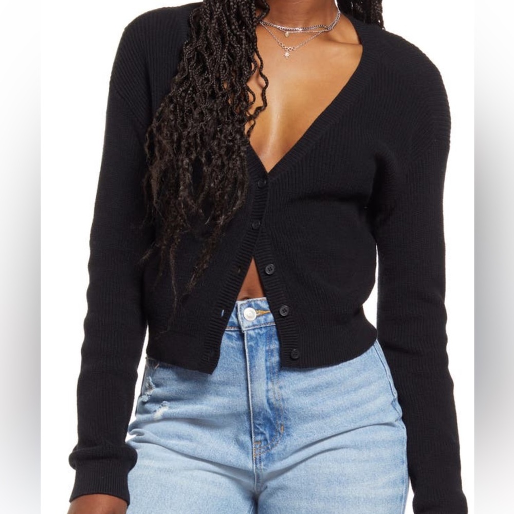 BP Ribbed Cotton Blend Cardigan